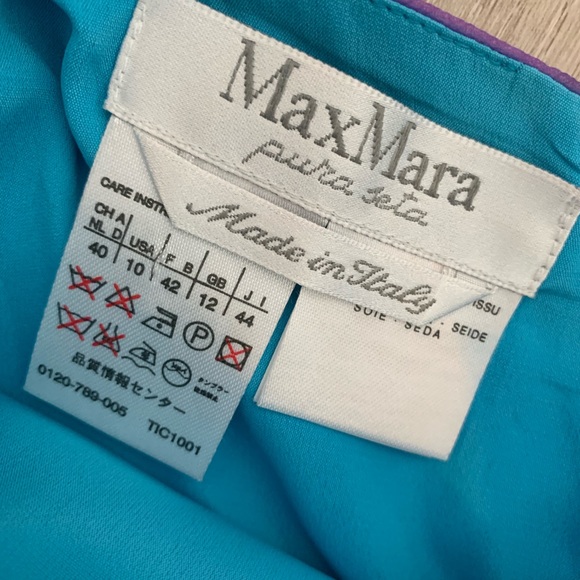MaxMara Italy 100% silk watercolor dress 10 - Picture 3 of 8
